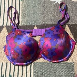 Victoria's Secret Floral Bra - Purple and Pink